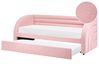 Trundle Bed Boucle ALBIAC 90 x 200 cm (EU Single) Pastel Pink