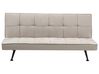 Sofa Bed 3 Seater HASLE Fabric Beige