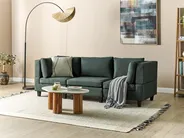 Modular Sofa 3 Seater UNSTAD Fabric Dark Green_893356