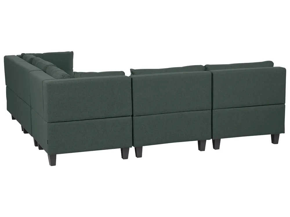Modular Corner Sofa 5 Seater UNSTAD Fabric Dark Green Left Hand_925502