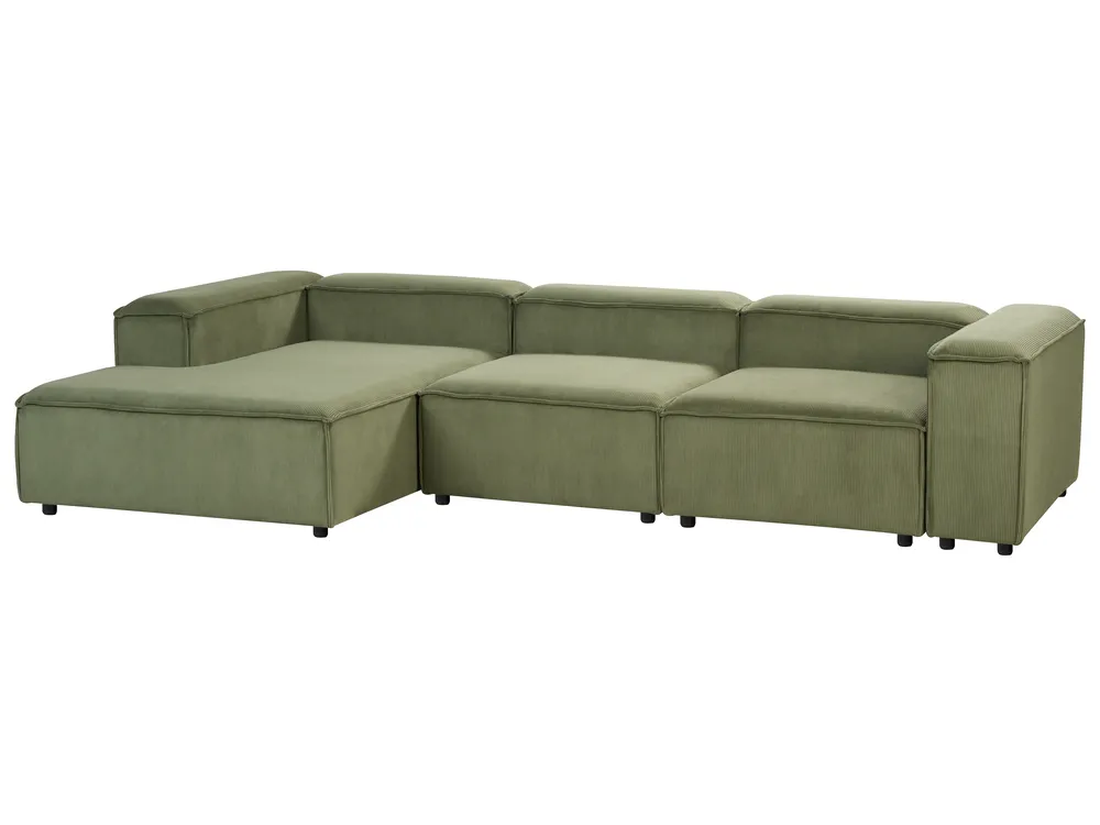 Modular Corner Sofa 4 Seater ARDAL Corduroy Green Right Hand_947375