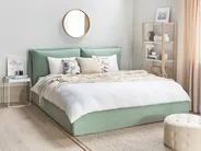 Ottoman Bed BAJONNA Velvet Mint Green 180 x 200 cm (EU Super King)_871299