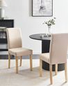 Set of 2 Dining Chairs BROADWAY Faux Leather Beige