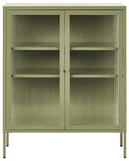 Glass Display Sideboard LERRYN 90 cm Metal Green_1069004