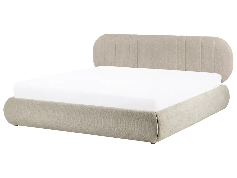 Ottoman Bed CAMPAN Fabric Taupe 180 x 200 cm (EU Super King)