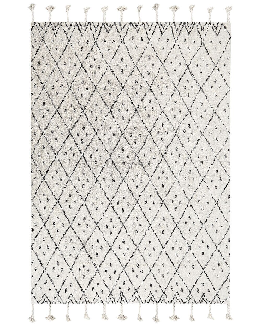 Matto AGADIR Luonnonvalkoinen 140 x 200 cm Puuvilla