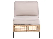 Garden Lounge Set with Table 6 Seater OMEGANA Modular PE Rattan Light Beige_1040898