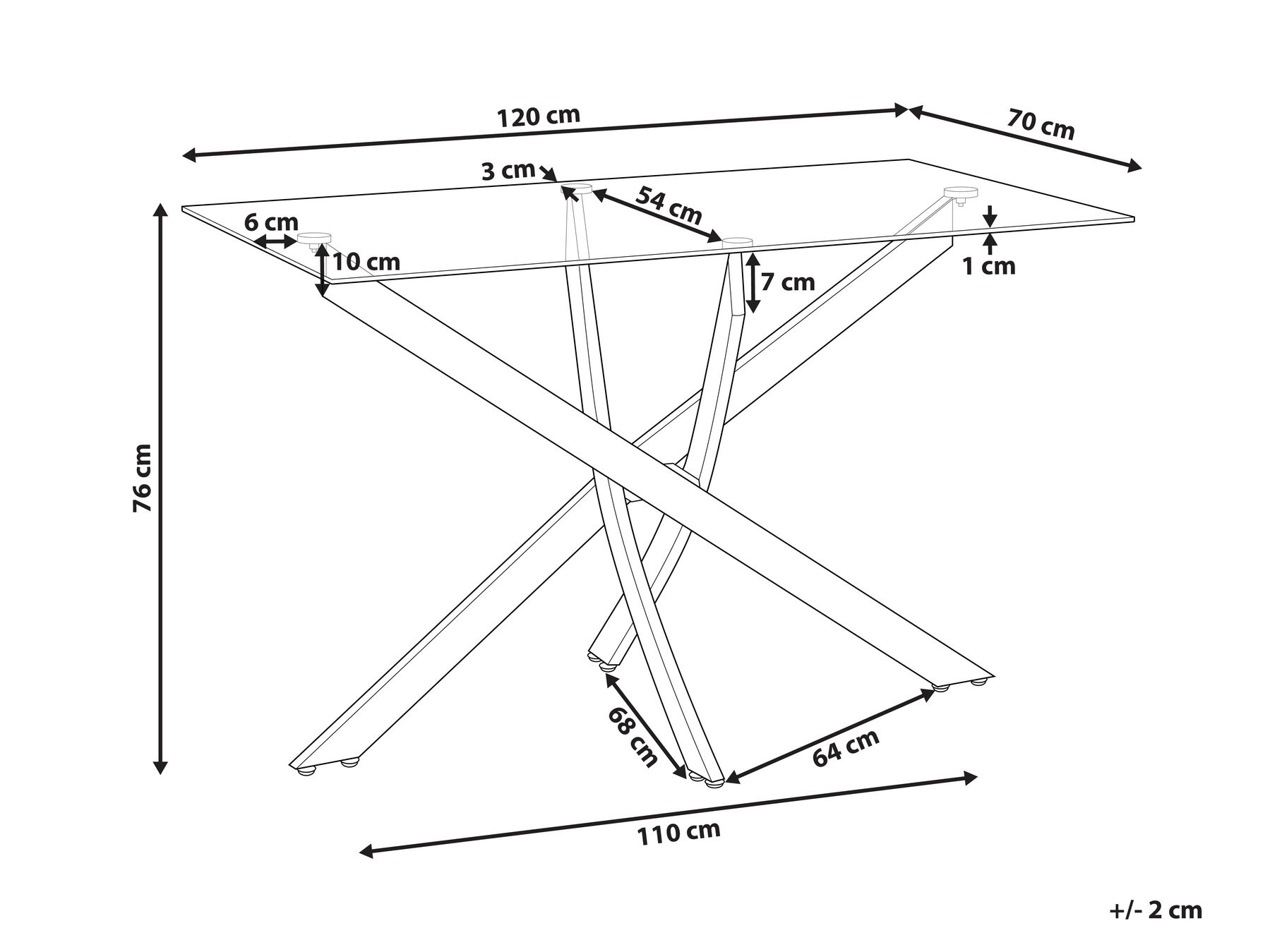 Ruokapöytä MARAMO Hopea 120 cm 70 cm Karkaistu lasi_821713