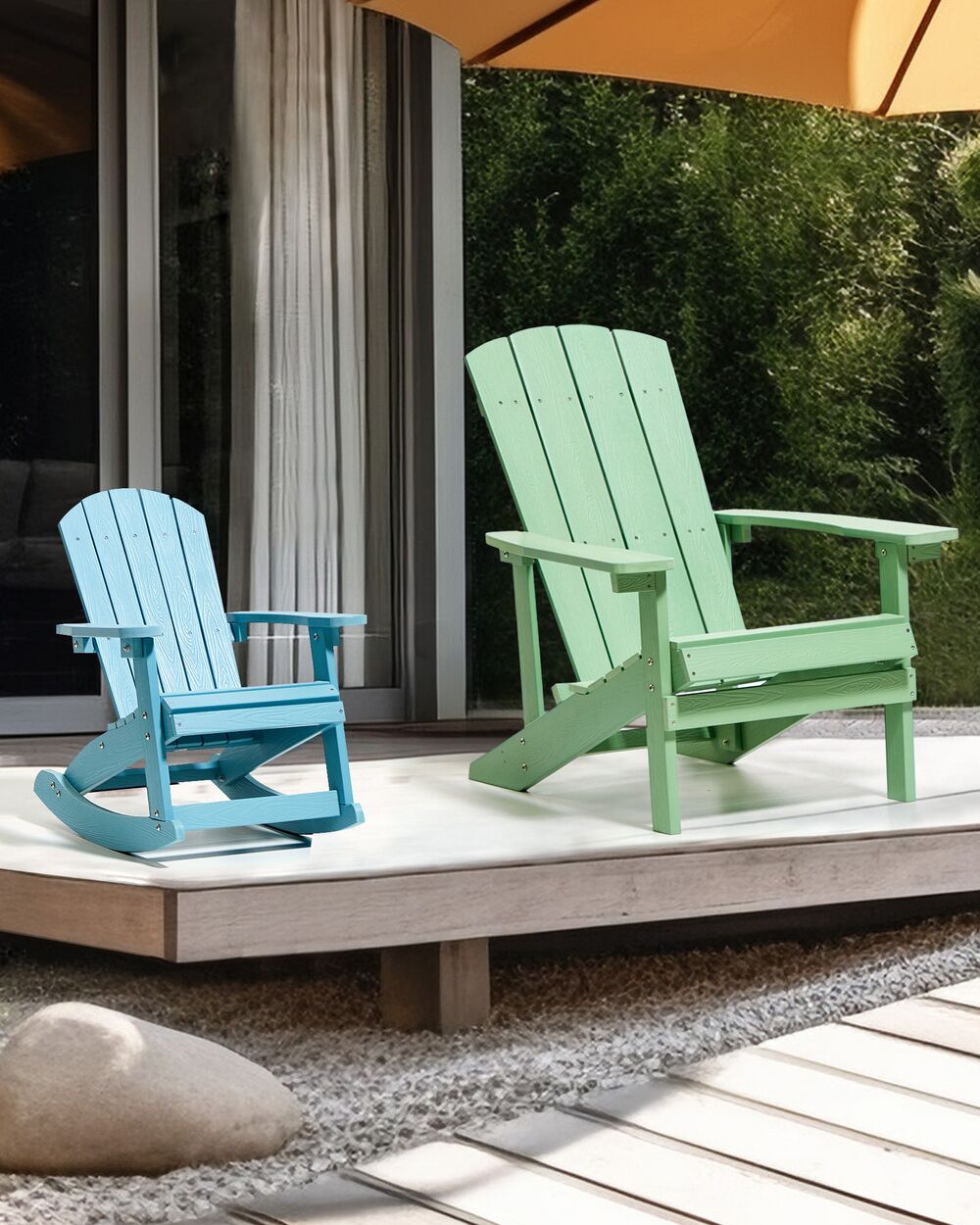 Garden Kids Rocking Chair ADIRONDACK Light Blue