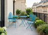 Bistro Set with Bench PAVIA Metal Blue