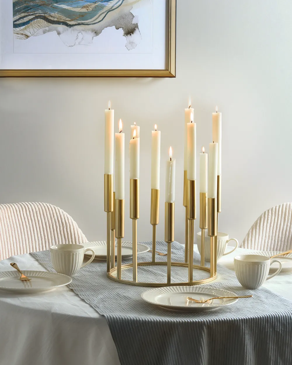 Candle Holder TRAFARIA 26 cm Metal Gold