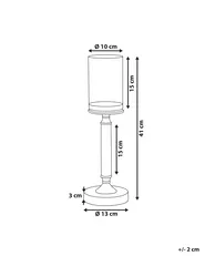Candle Holder ABBEVILLE 41 cm Glass Black_788848