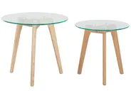 Set of 2 Coffee Tables MISSOURI Glass Transparent_748501