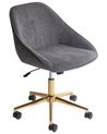 Desk Chair BARDSDALE Velvet Dark Grey