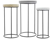 Set med 3 sidobord TEXON Svart_791126