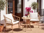 Bistro Set FERLA PE Rattan Light Brown_1079347