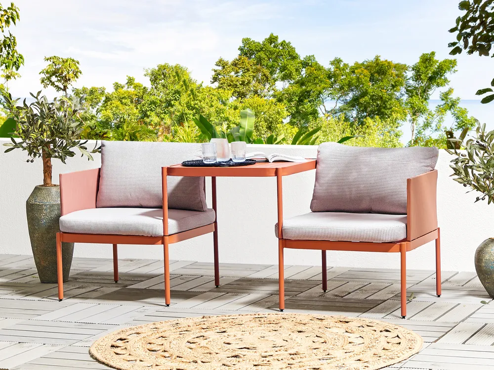 Loungesett til hagen med bord 2-seters TERRACINA Metall Oransje_826662