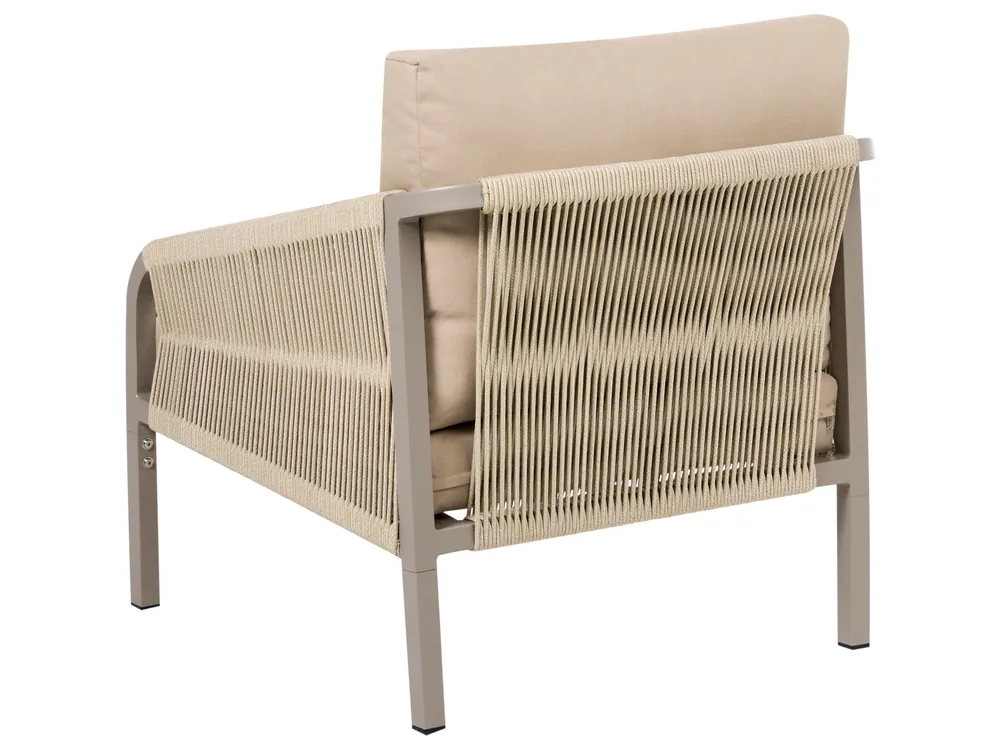 Trädgårdssoffgrupp med bord 5-sits MURATO Metall Beige_1023493
