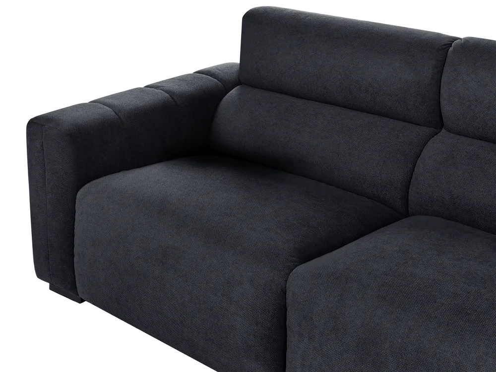 Sofa 3 Seater FAUSKAN Fabric Black_969051