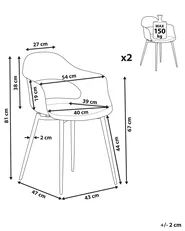 Set of 2 Dining Chairs UTICA White_802885