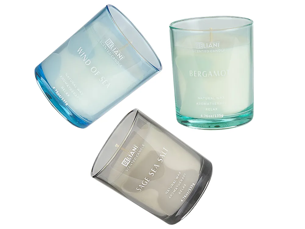 Set of 3 Scented Candles SHEER JOY Soy Wax Fresh Notes_876527
