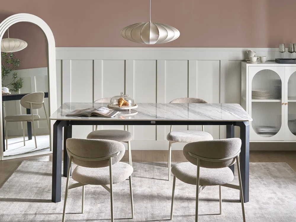 Garden Dining Table FELETTO 180 cm 90 cm Stone Grey Marble_1038173