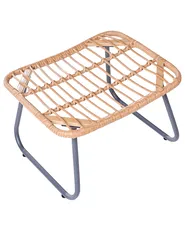 Garden Chair MESTRE with Footstool PE Rattan Light Beige_1022732