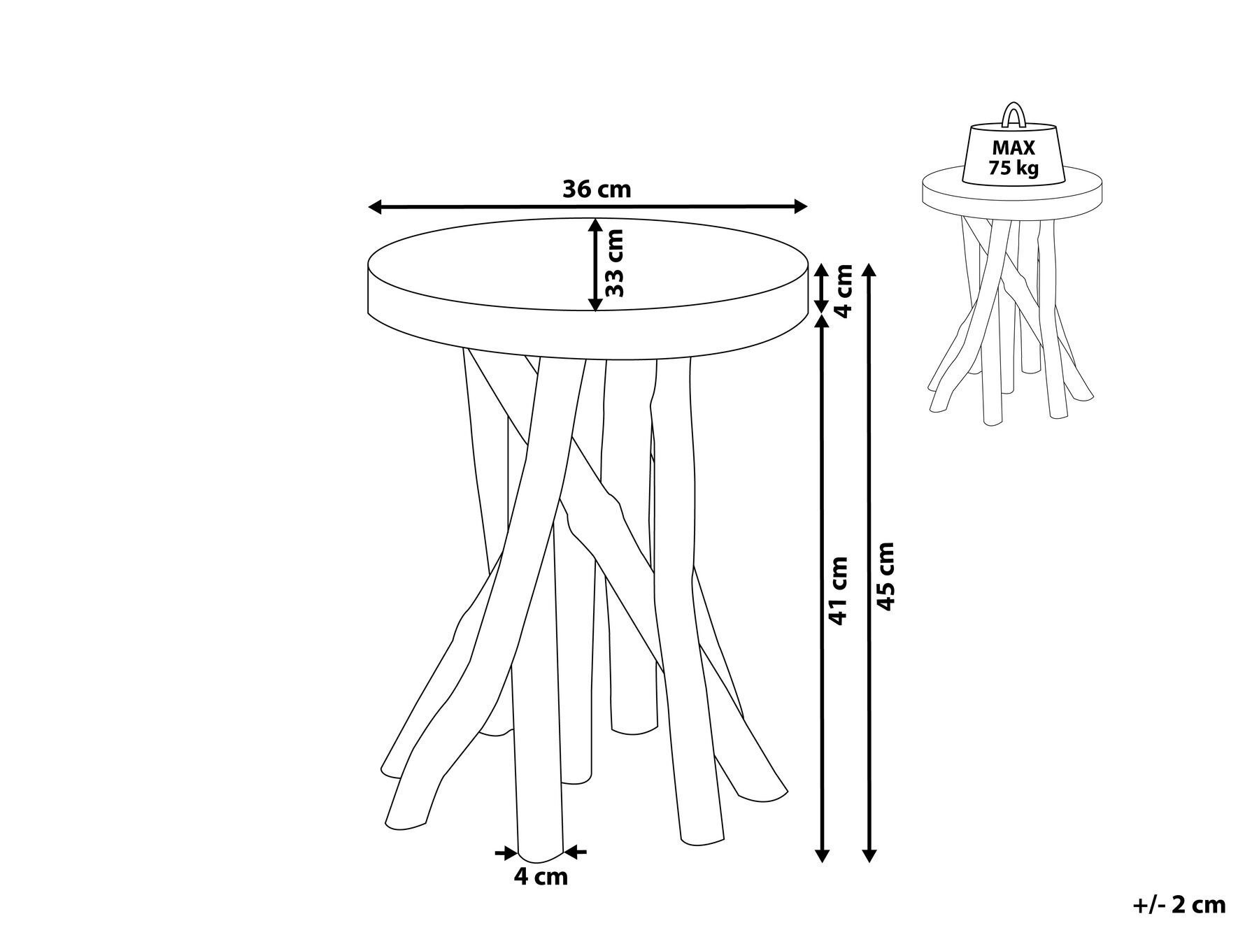 Side Table MERRITT Teak Wood Brown_815317