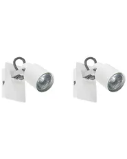 Set med 2 spotlightlampor BONTE Justerbar Metall Vit_828754