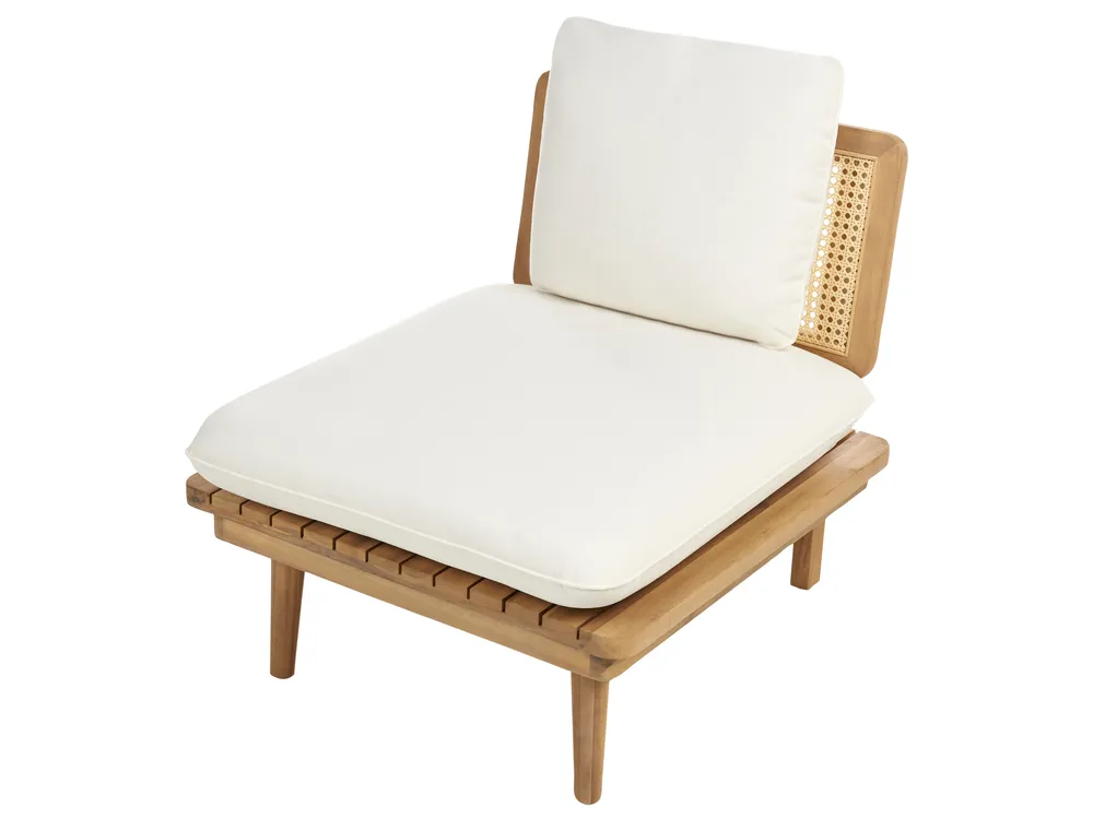 Garden Lounge Set with Table 4 Seater ACCADIA Certified Acacia Wood Light Beige_952775