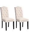 Set of 2 Dining Chairs SHIRLEY Fabric Light Beige