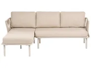 Garden Corner Sofa with Table 3 Seater ORTE Metal Beige Right Hand_1125233