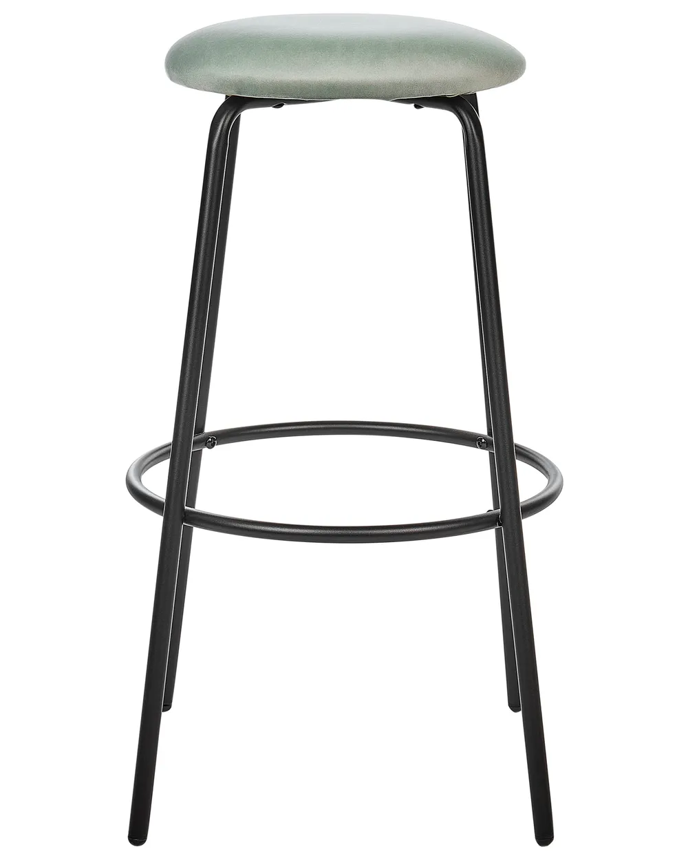 Set of 2 Bar Stools MORTON Velvet Mint Green_916014
