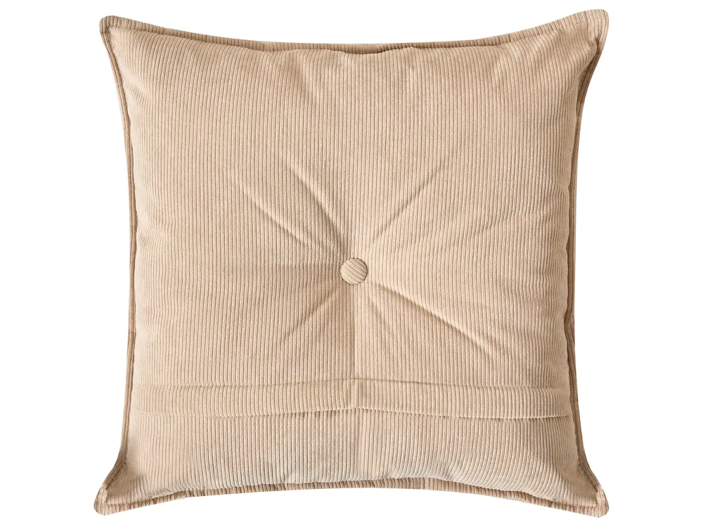 Corner Sofa 3 Seater DOLVA Corduroy Beige Left Hand_985902