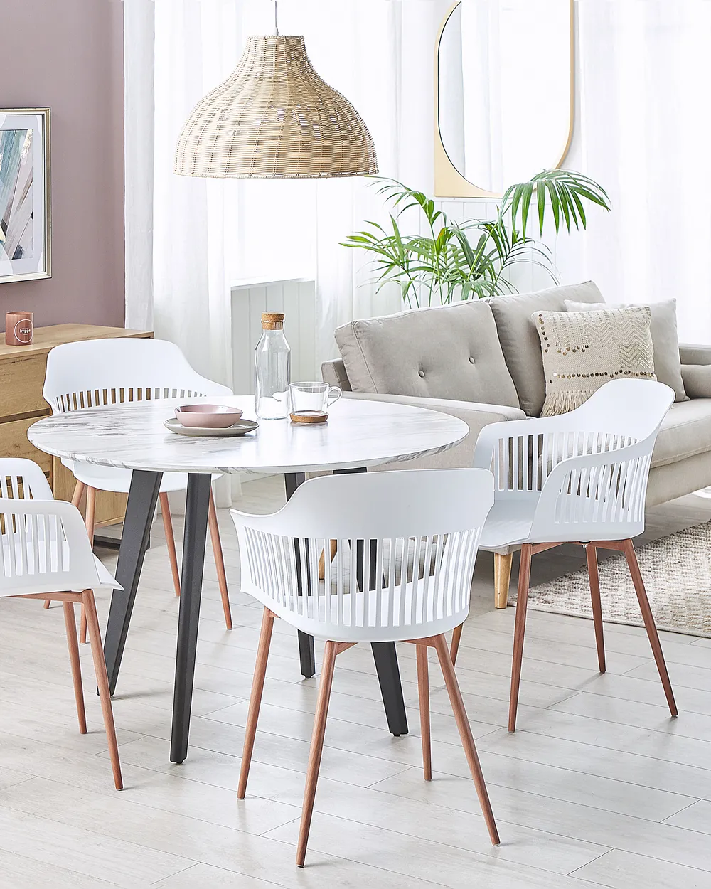 Set of 2 Dining Chairs BERECA White