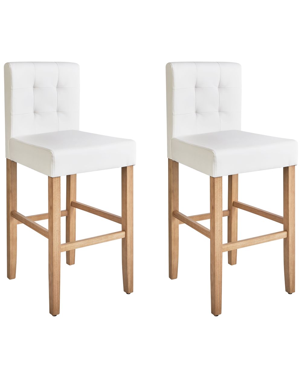 Sett med 2 barstoler MADISON Kunstskinn Off white