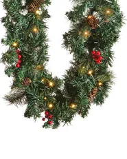 Christmas Garland LED TENALA 180 cm Green_813306
