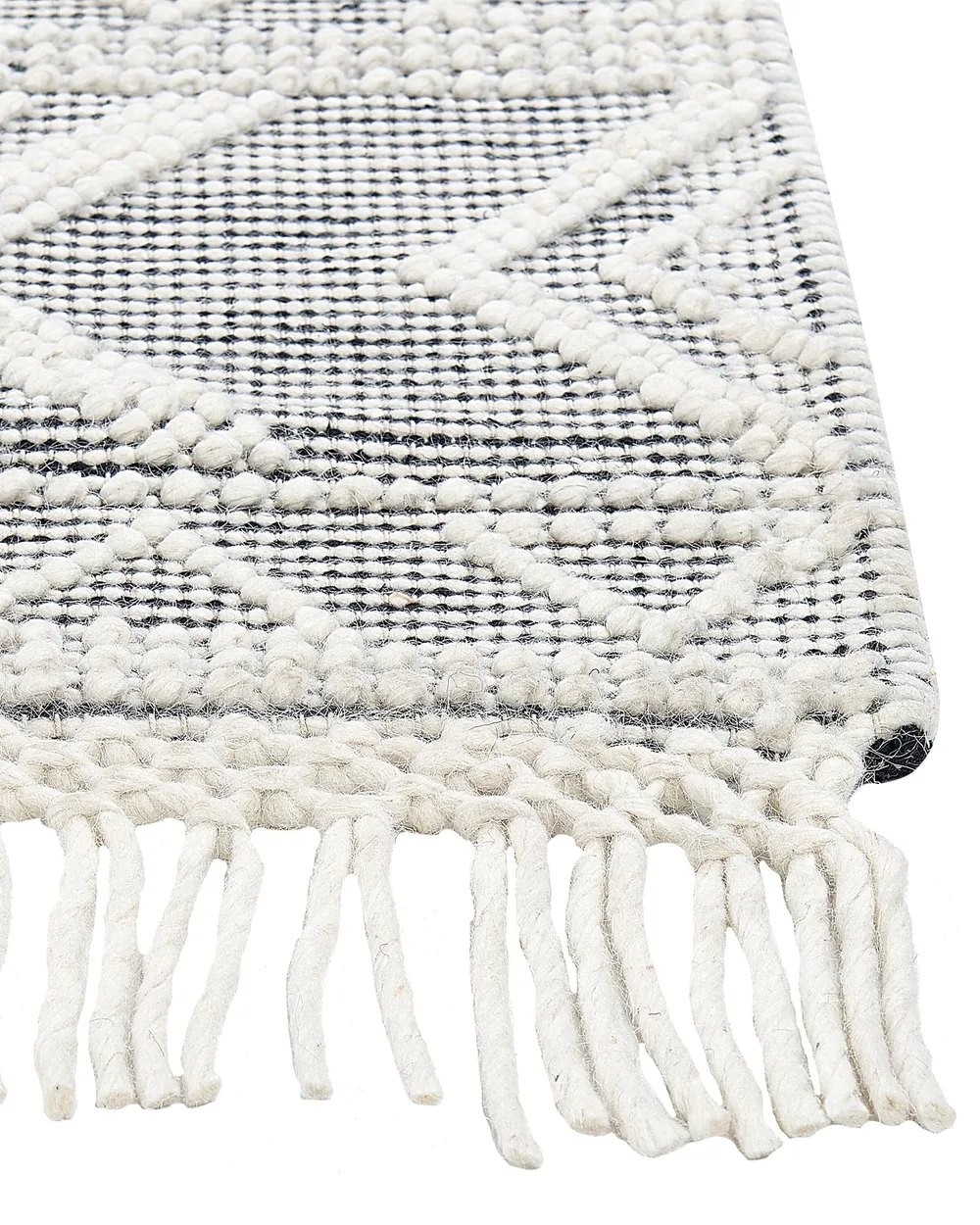 Rug PAZAR Black/ White 160 x 230 cm Wool_855570