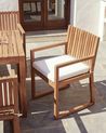Set of 2 Garden Chairs with Cushions SASSARI II PREMIUM Certified Acacia Wood Off-White