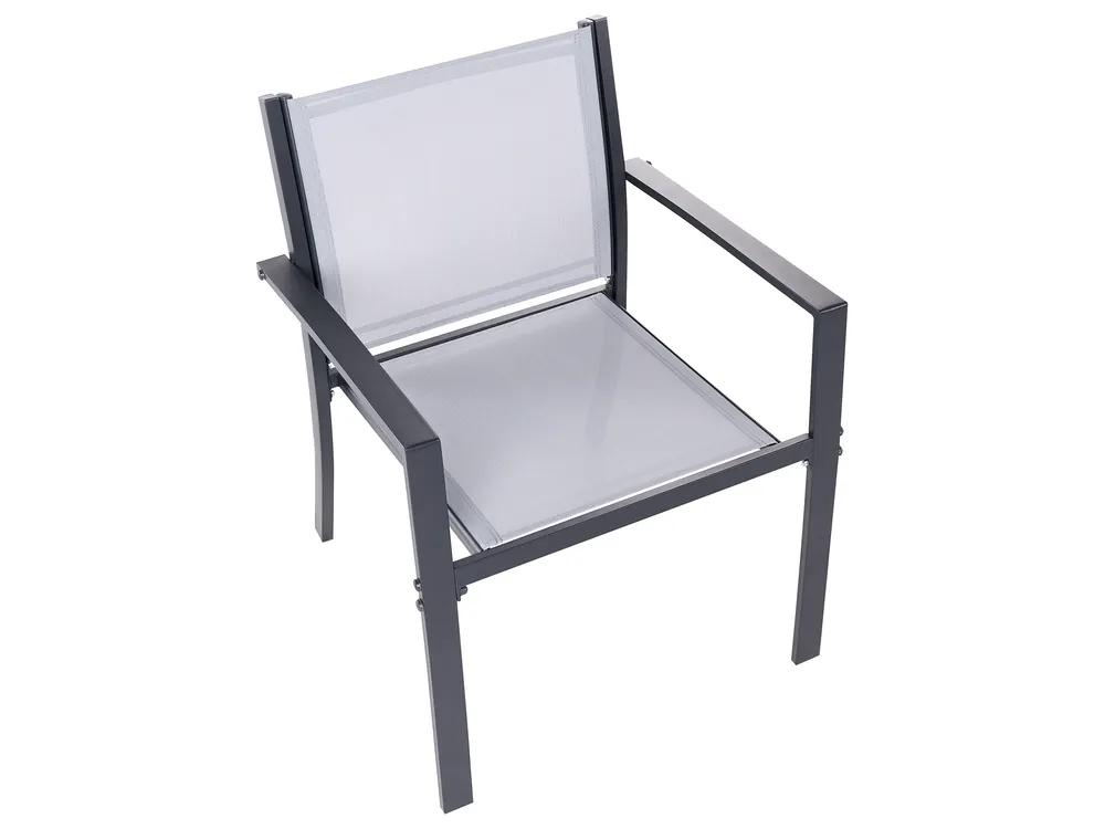 Garden Lounge Set with Table 4 Seater TAVOLETO Metal Grey_1044766
