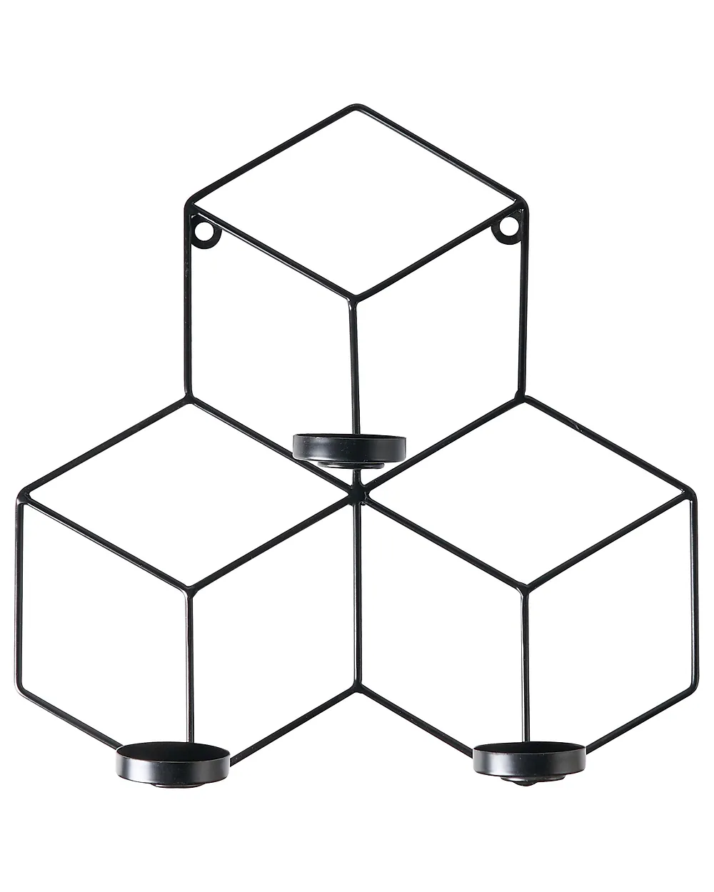 Wall Candle Holder TAROUCA 31 cm Metal Black_1179025