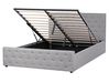 Ottoman Bed AMIENS Fabric Light Grey 160 x 200 cm (EU King Size)