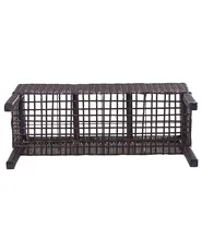 Elevated Plant Pot CARAGANA 77 cm PE Rattan Dark Brown_914480