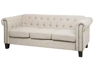 Sofa 3 Seater CHESTERFIELD Fabric Beige_732086