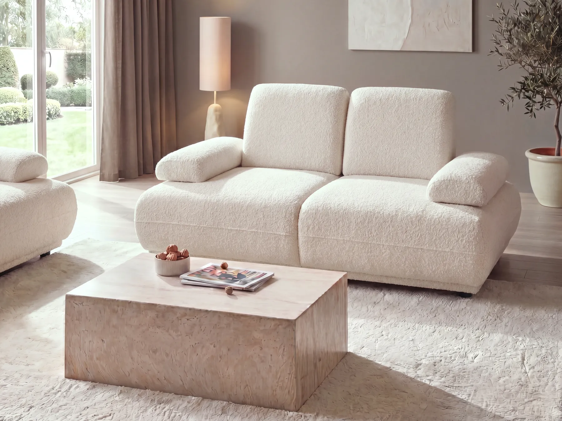 Sofa 2 Seater NACKA Boucle Off-White_1056742