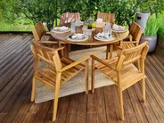 Garden Dining Set 6 Seater AGELLO Acacia Wood Brown_924285