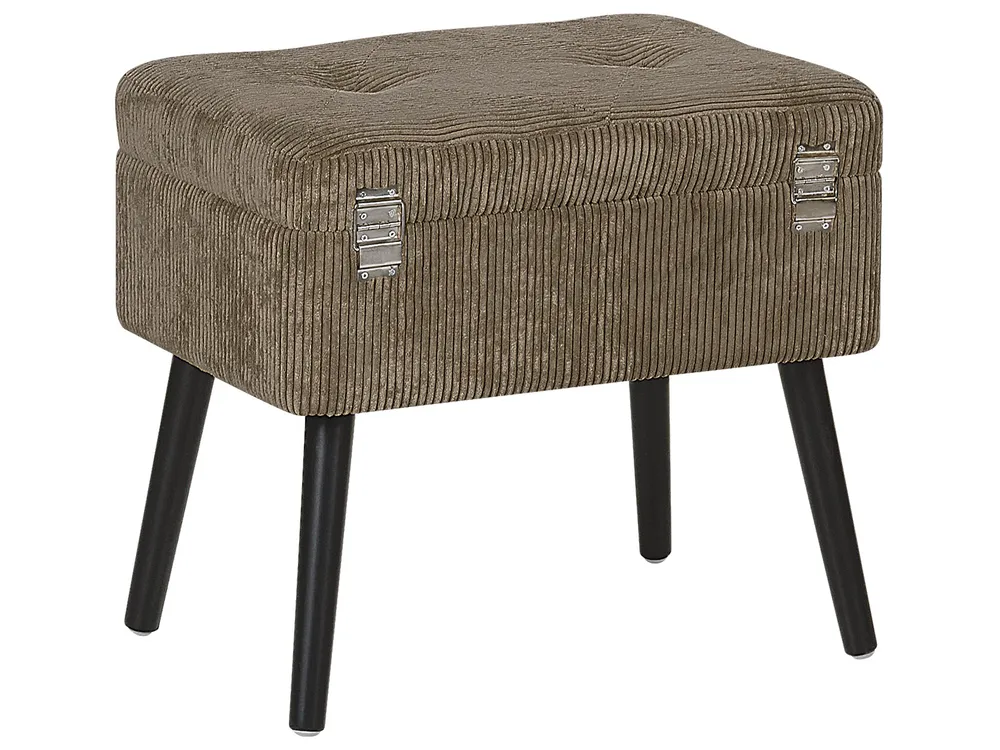 Storage Stool MALLARD Corduroy Light Brown_773564