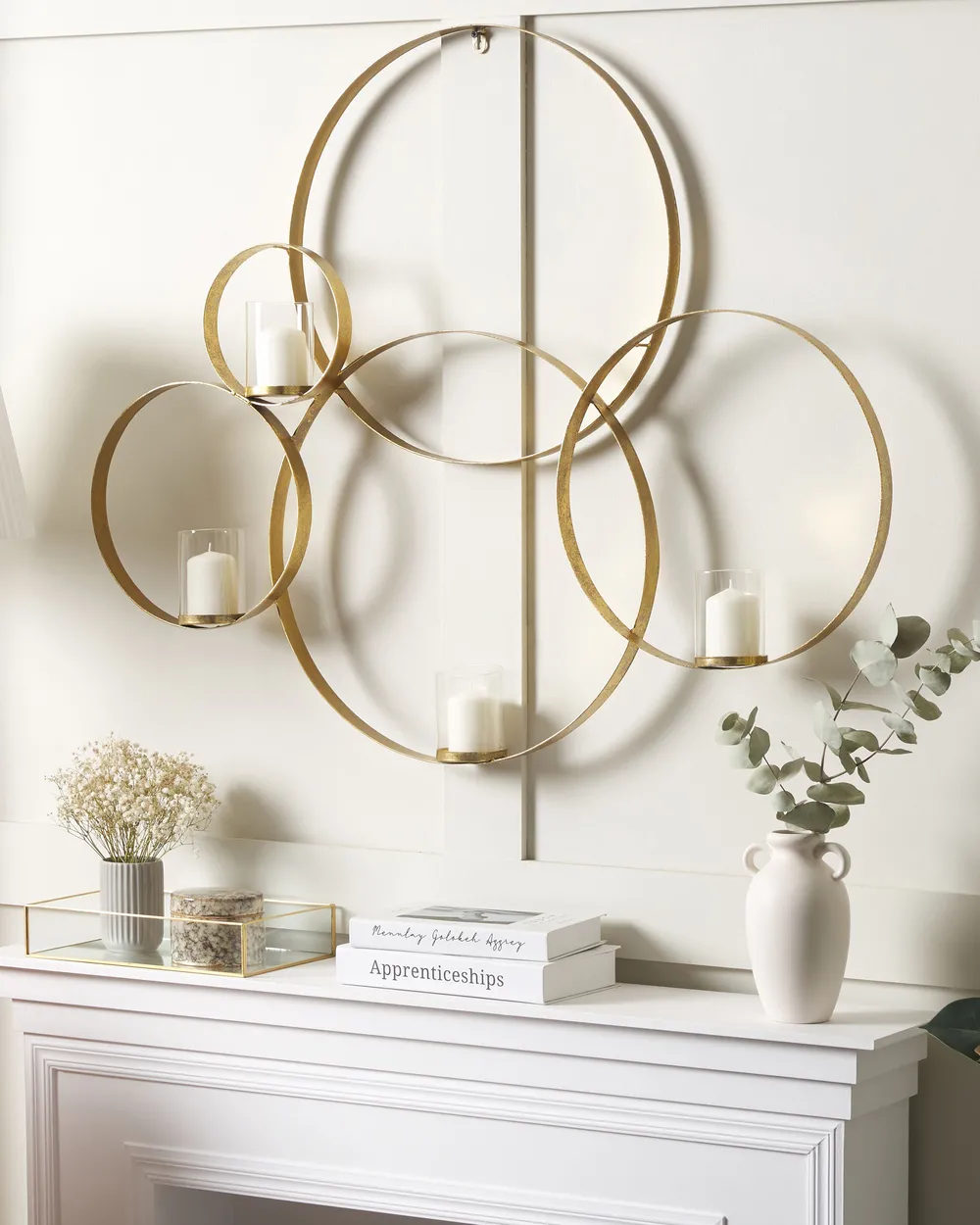 Seinäkynttelikkö BURU 80 cm Metalli Kulta_826478