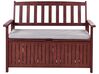 Garden Bench with Cushion SOVANA 120 cm with Storage Acacia Wood Light Grey