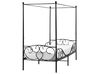 Four Poster Bed Metal SORMERY 90 x 200 cm (EU Single) Black